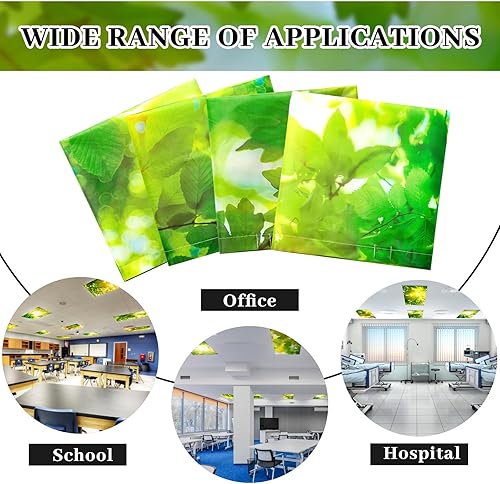 Vista 26 de ROCEEI Paquete de 4 cubiertas de luz fluorescente para luces de techo, 4 x 2 pies, cubiertas magnéticas de luz para aula, oficina, hogar, escuela