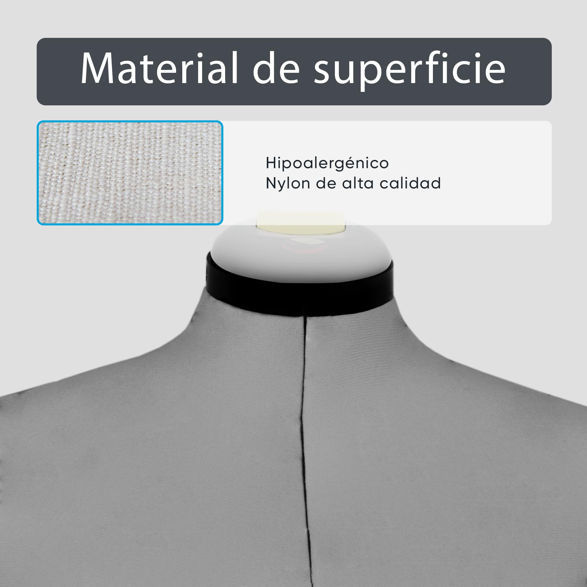 EFFEKTIV - Mannequin Couture Femme pour Exposition de Couturières, Mannequin Couture Femme Reglable en Hauteur, Design Ergonomique avec Fixateurs, 13 éléments, Taille S-L (36 - 44 Euro), Grise