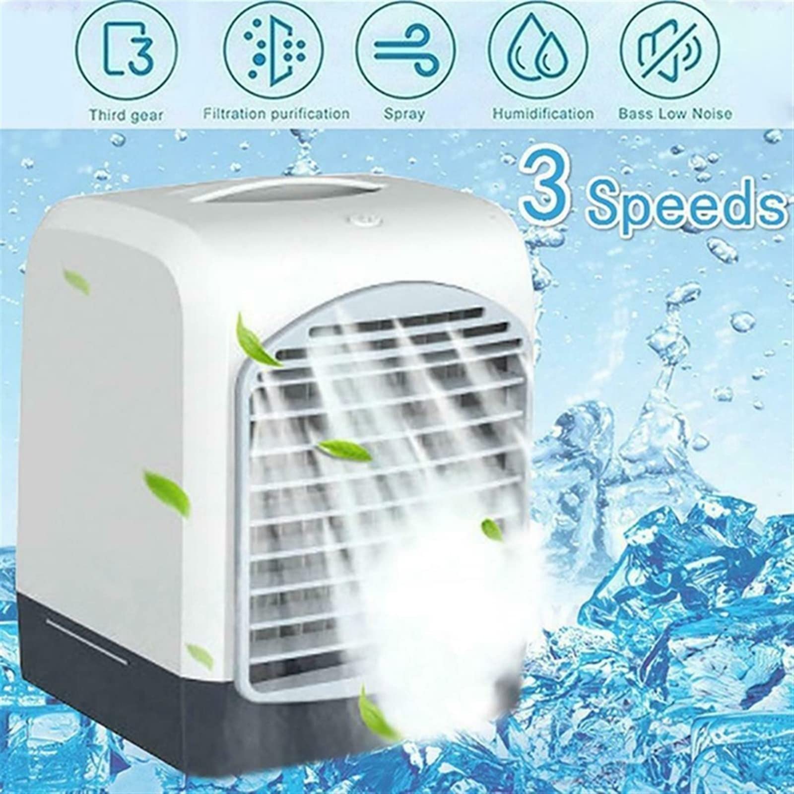 Mobilny klimatyzator Przenośny mini klimatyzator biurkowy USB Mały wentylator Nawilżacz chłodzący Aromaterapia Chłodnica powietrza ze zbiornikiem na wodę lodową