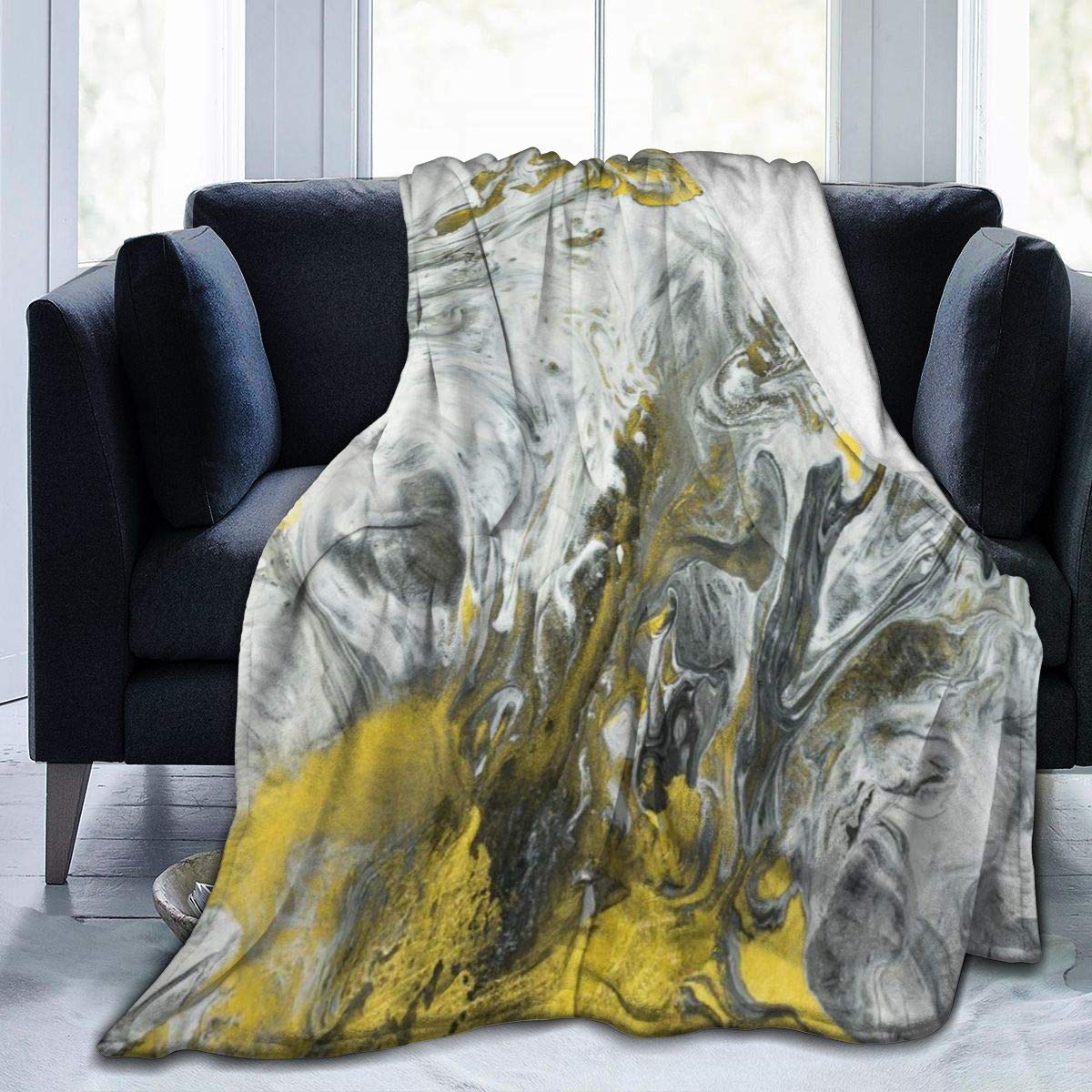 Couverture en molleton doux au fini de qualité hôtelière avec motif peint à la main