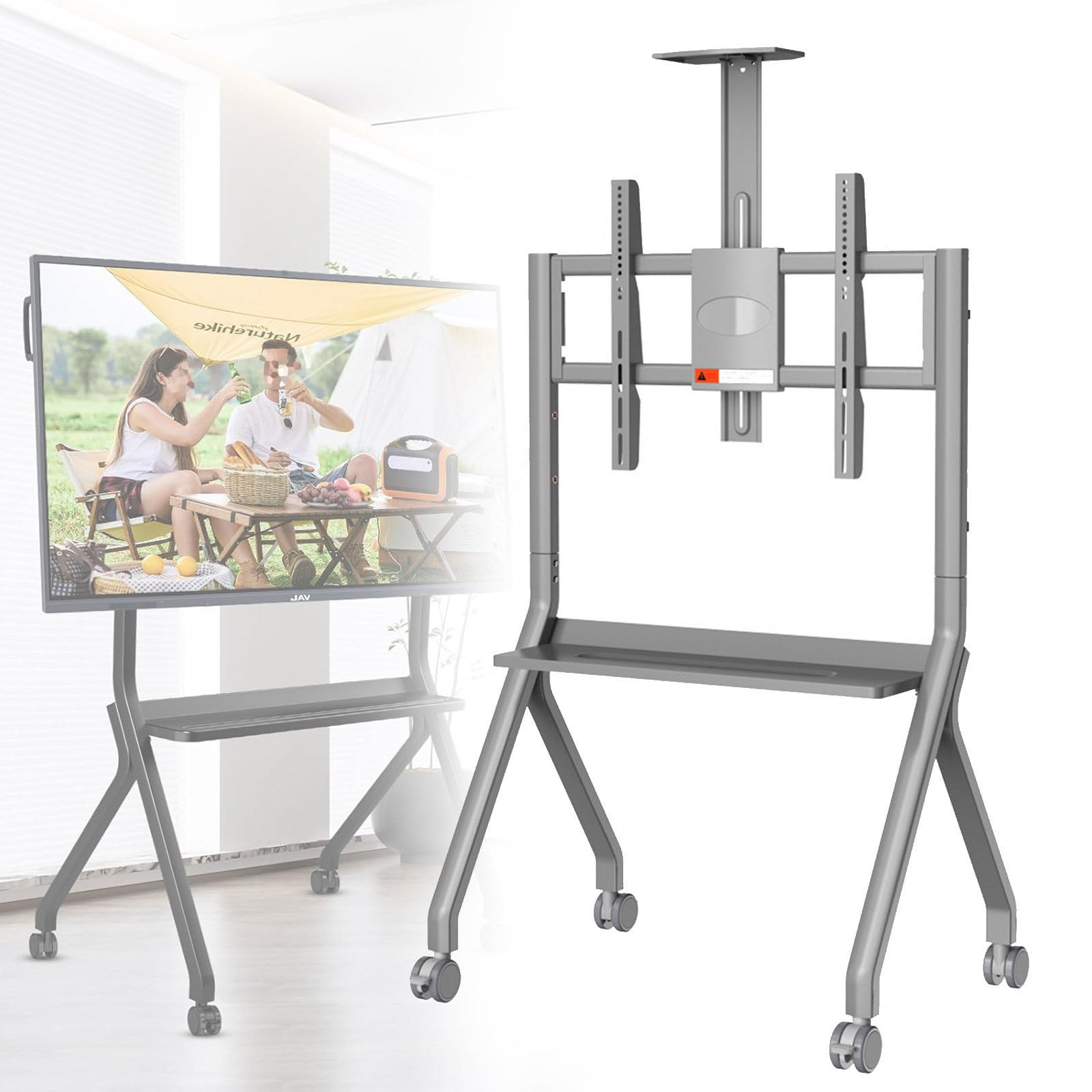 Support pour Tableau Blanc interactif Portable avec roulettes verrouillables, Chariot Mobile à Hauteur réglable, gris-FD570 (Grey FD580)