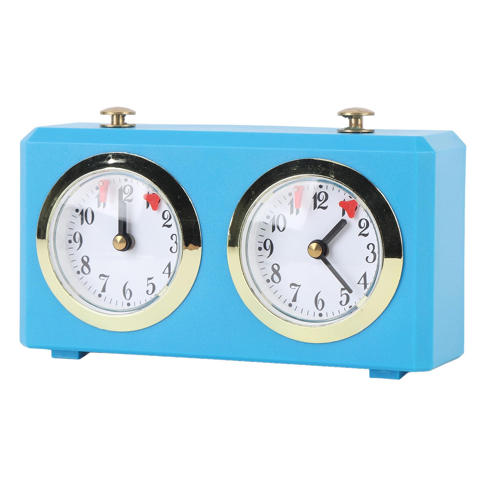 Orologio meccanico a forma di scacchi, vintage, analogico, con grandi quadranti, meccanismo a carica per competizioni Weiqi (azzurro)