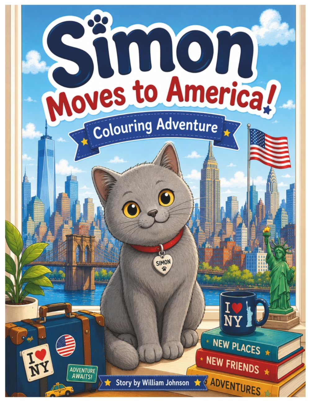 Simon Moves to America!: Colouring Adventure