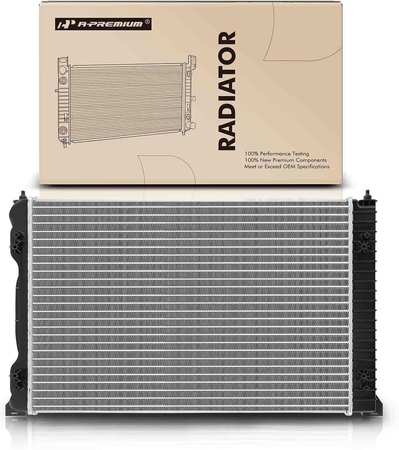 A-Premium Engine Coolant Radiator with Trans. Oil Cooler Compatible with Audi A4 2003-2008 1.8L, 2005-2008 2.0L, A4 Quattro 2003-2005 1.8L, 2005-2008 2.0L, Automatic Trans. Replace# 8E0121251C