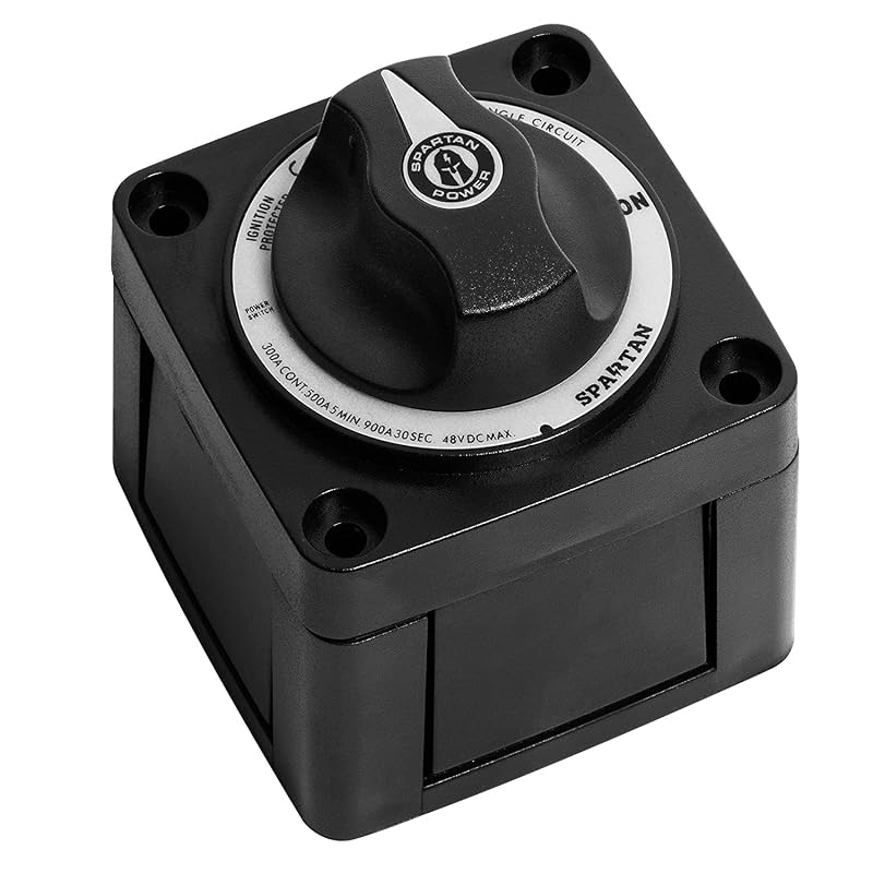 Chave Seccionadora de Bateria ON/OFF Spartan Power 300 A 12 V a 48 V – Preta