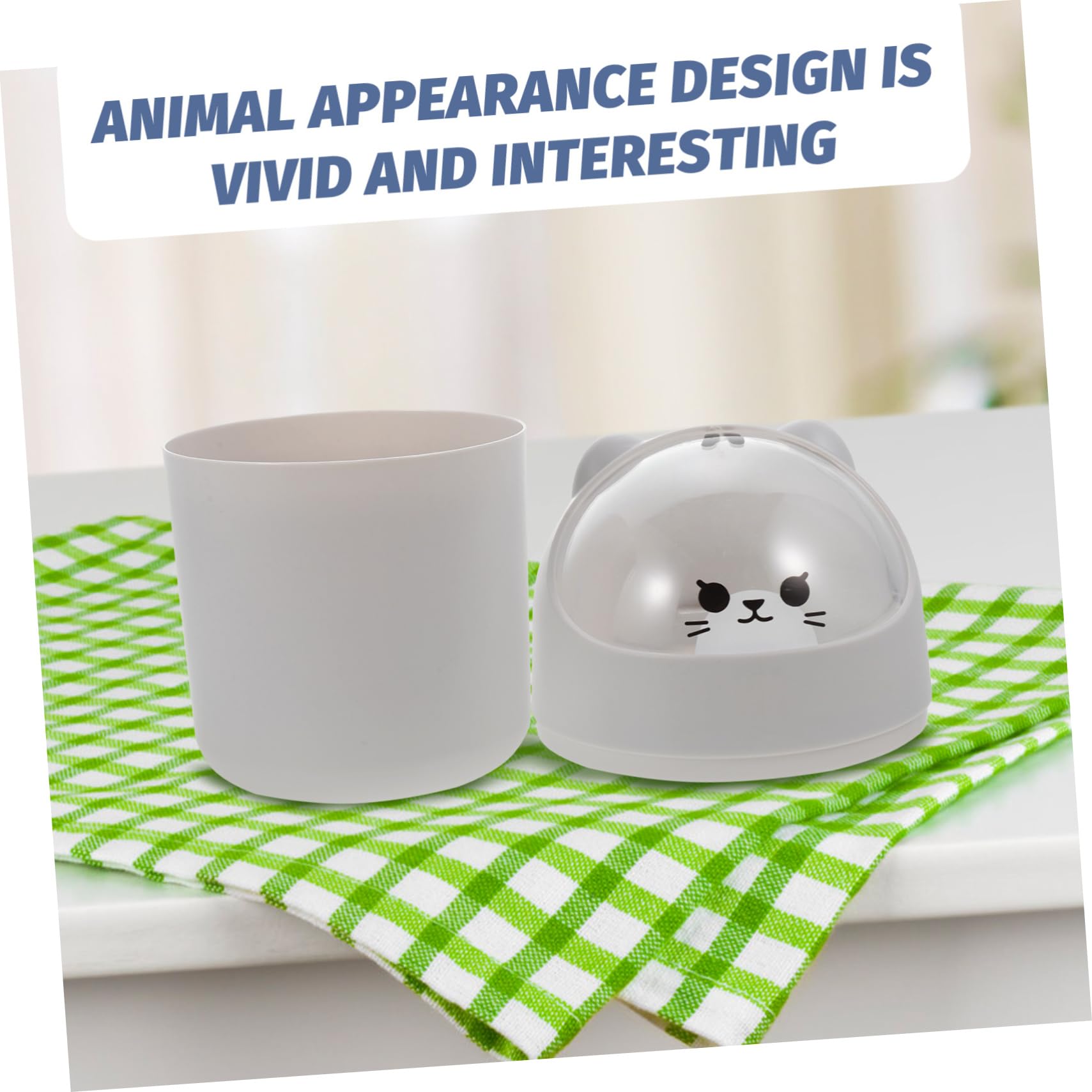 Hohopeti Lovely Trash Can for Bedroom Mini Desktop Trash Bin Small Garbage Bin Lid