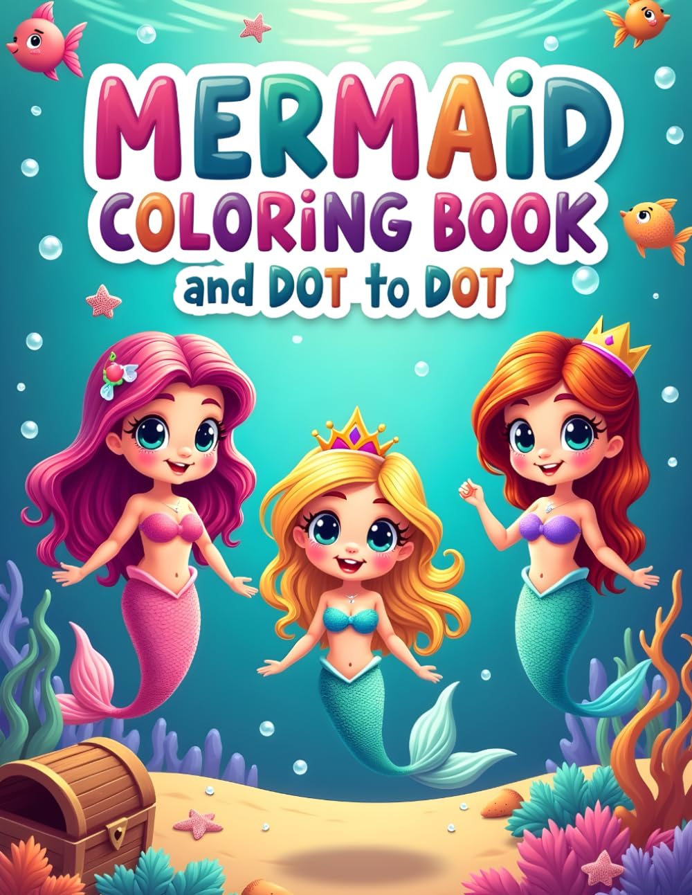 Mermaid Coloring Book and Dot to Dot: Fun and Magical Underwater Adventures for Kids Ages 4–8 | 60 Pages of Cute Mermaids, Ocean Creatures, and Connect the Dots Activities