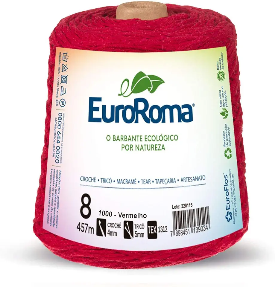 Euroroma 6401000, Barbante 4/8 Fios, Multicolor