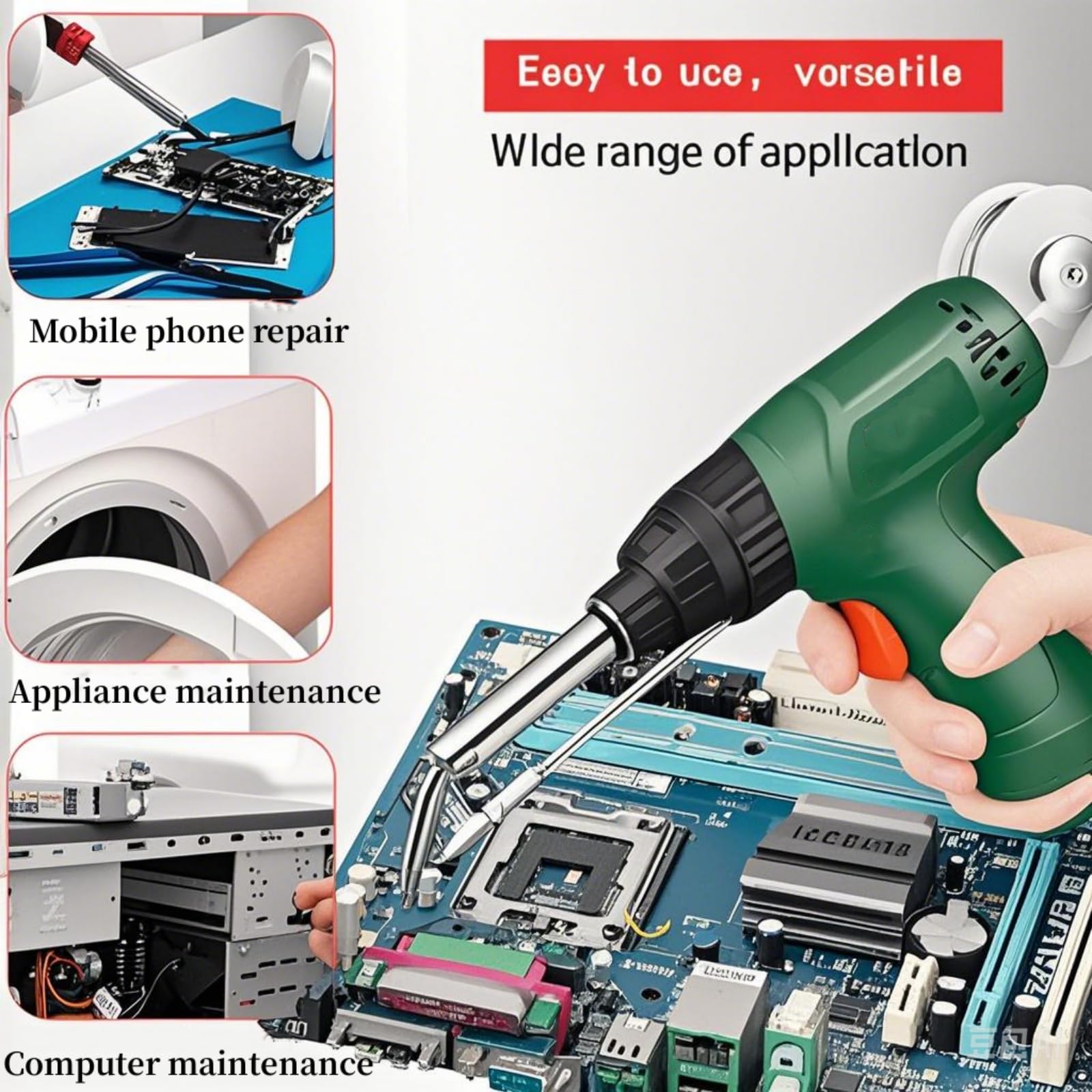 Soldador Láser Industrial Con Calefacción Interna | Kit De Pistola De Hierro De Soldadura Multifunción 6 En 1-herramienta De Soldadura Portátil Para Uso De Metalurgia,Diario E Industrial(Color:verde)