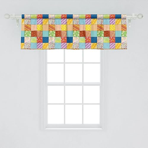 Miniatura 9 de Lunarable Cenefa de ventana azul pálido, diseño de conchas de vida submarina grunge, estrellas de mar, arte marítimo incompleto, cenefa de cortina