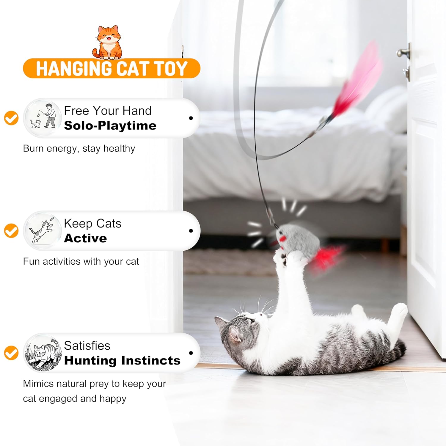 Interactive Hanging Cat Toy for Indoor Cats - Image 2