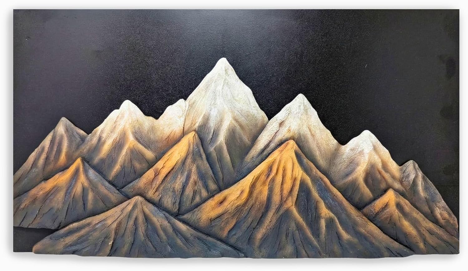 BestGiftEver Mountain Scape 3D Wall Art Resin Decor with Black Metal Back