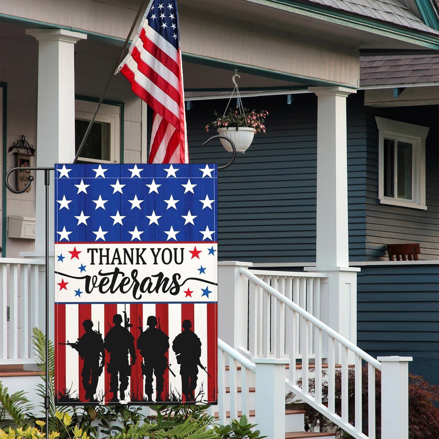 3Ply Thank You Veterans Day Garden Flags for Outside 12x18 Inch Double Sided Polyester Memorial Day Patriotic Amercian Flag Outdoor Soldiers Heroes Yard Sign House Holiday Decorations - Image 3