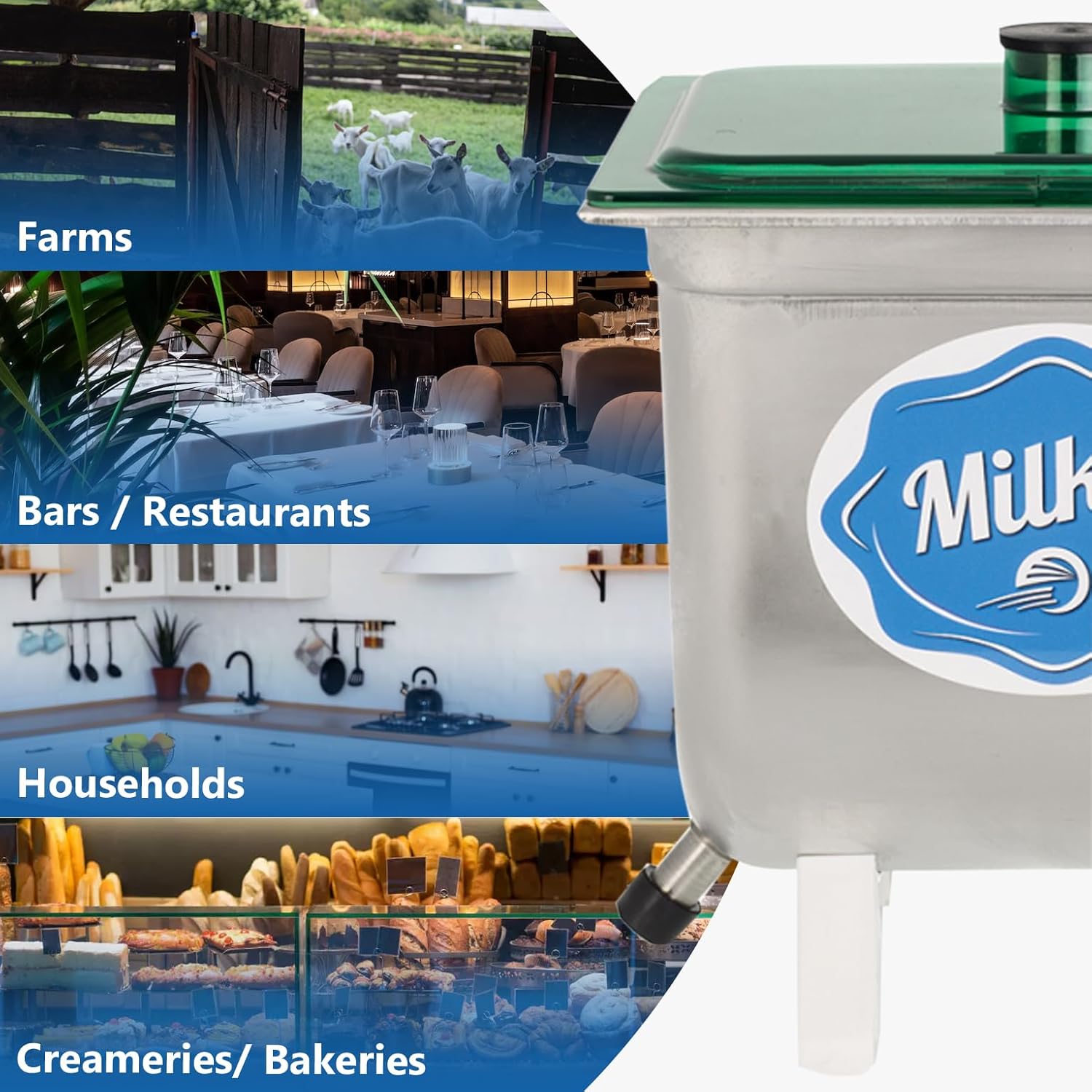 Hand Crank Butter Churn Milky FJ 10 | 0.9 Gallon Capacity | Made of Stainless Steel | Homemade Butter in 20-30 Minutes | Easy to Use | Made in The EU | 2-Year Warranty