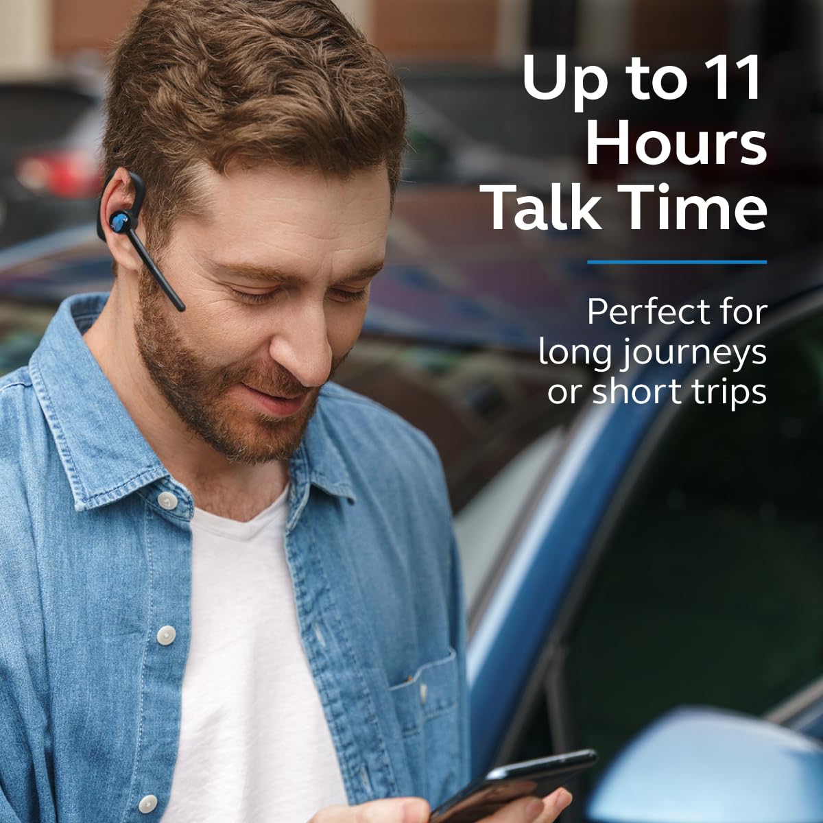 BlueParrott M500-XT Mono Bluetooth Wireless Noise-Cancelling Headset, Intelligent Dual Mic, 11-Hour Talk Time, Black — view 3