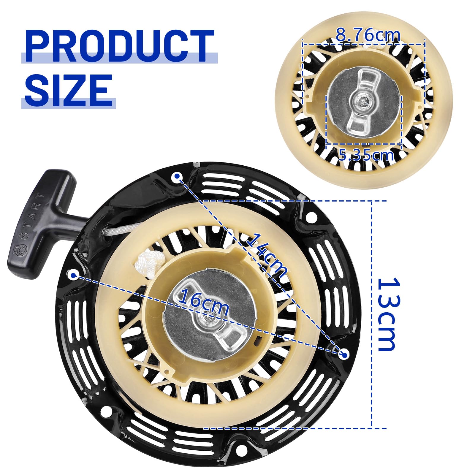 DBREAKS Seilzugstarter für Honda GX120 GX160 GX200 GX140 5,5PS - 6,5PS Motor, Seilzug Starter mit Starterseil, Reversierstarter, Benzinmotoren Ersatzteile, Schwarz