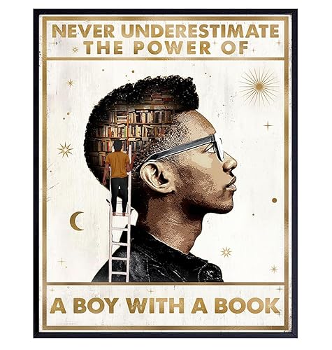 Miniatura 1 de Educational African American Wall Art - Black Men Inspirational Wall Decor for Boys, Student, Teen - positive Quotes Classroom Decorations - Black