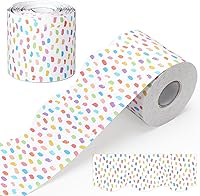 Vista 15 de Zonon 65 Feet Bulletin Board Borders Black and White Polka Dots Striped Grid Borders Decorative Straight Scalloped Wavy Rolled Trim Classroom Back