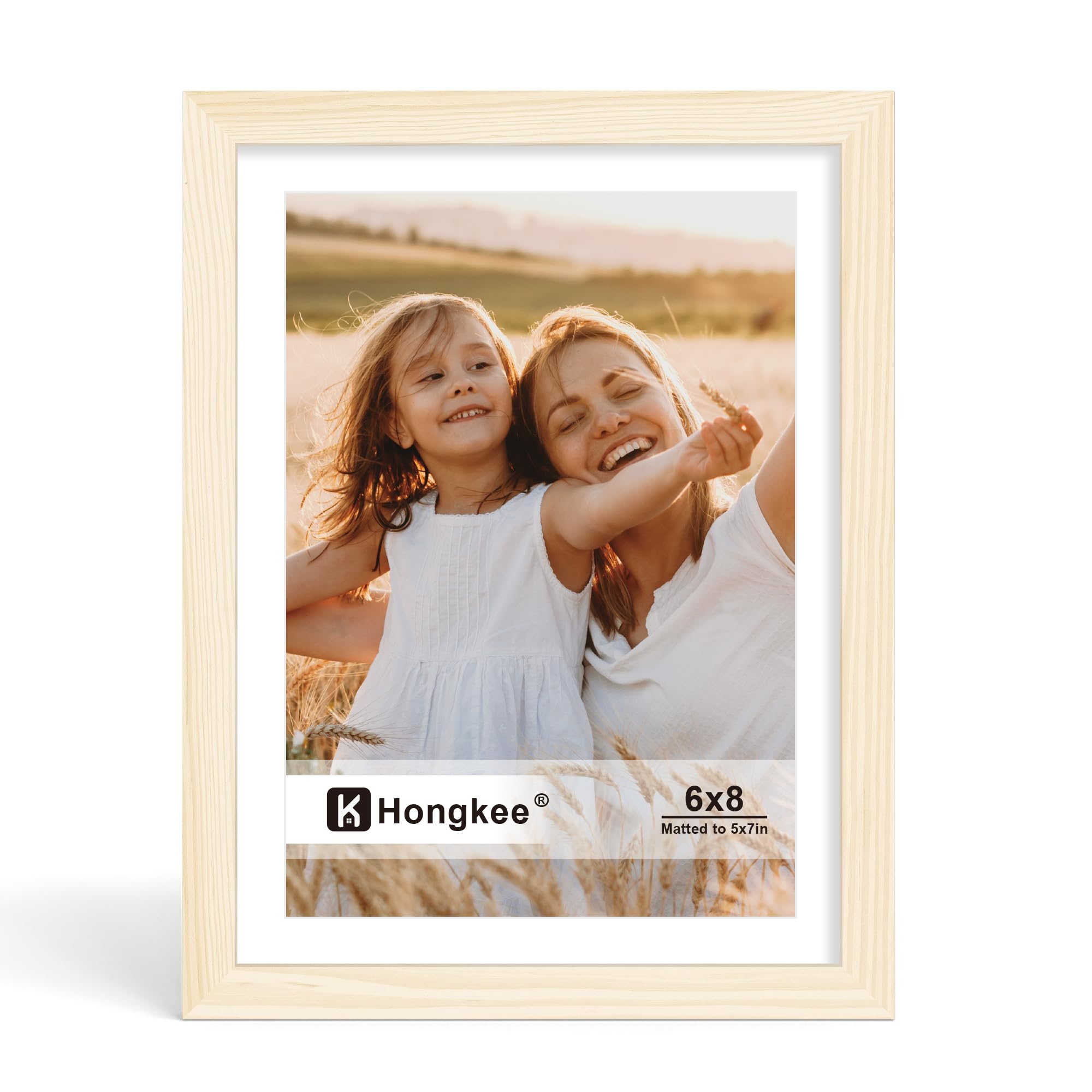 Cadre photo bois massif Hongkee 15x20 cm pour une déco naturelle de salon