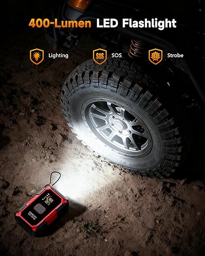 Miniatura 5 de GOOLOO Arrancador de salto A5 con compresor de aire, batería de coche de 4000 A (todo gasolina10.0L diesel) con inflador de neumáticos de 160 PSI