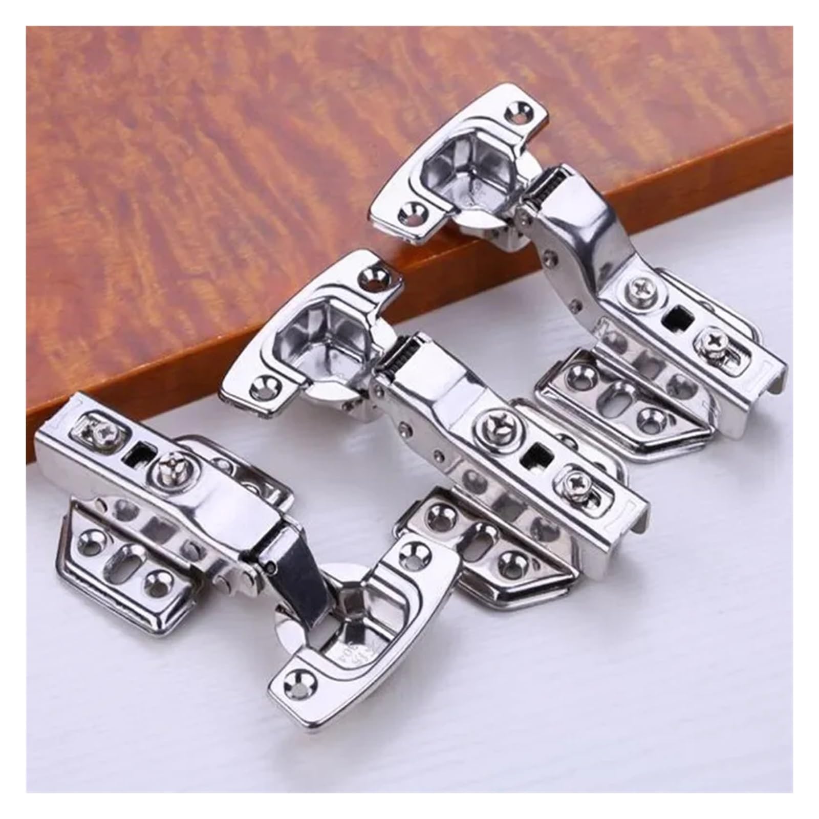 Zawiasy do szafek kuchennych, Hydrauliczne zawiasy szafek ze stali nierdzewnej z mechanizmem miękkiego domykania 1/10 szt(Half Overlay,10 Pcs)