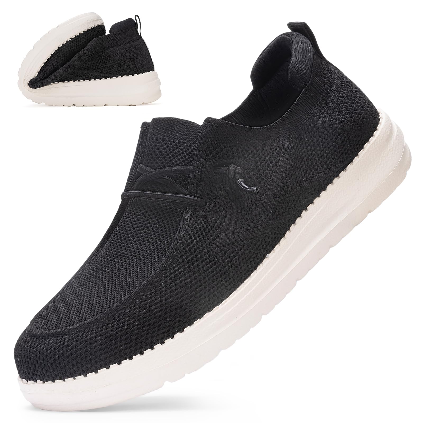 Wide Toe Box Shoes for Men Extra Wide Width Diabetic Shoes Men's Loafers &amp; Slip-ons Arch Support Plantar Fasciitis Walking Loafers