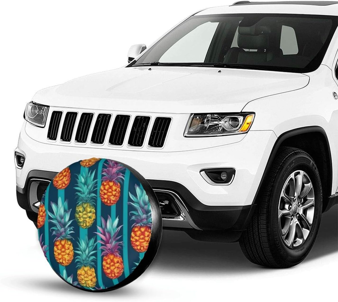 Spare Tire Cover 15 Inch, Waterproof Dust-Proof Universal Wheel Protectors Colorful Tropical Pineapple Camper Tire Cover Fit for Rv Trailer Truck SUV Travel Trailer Accessories image 3