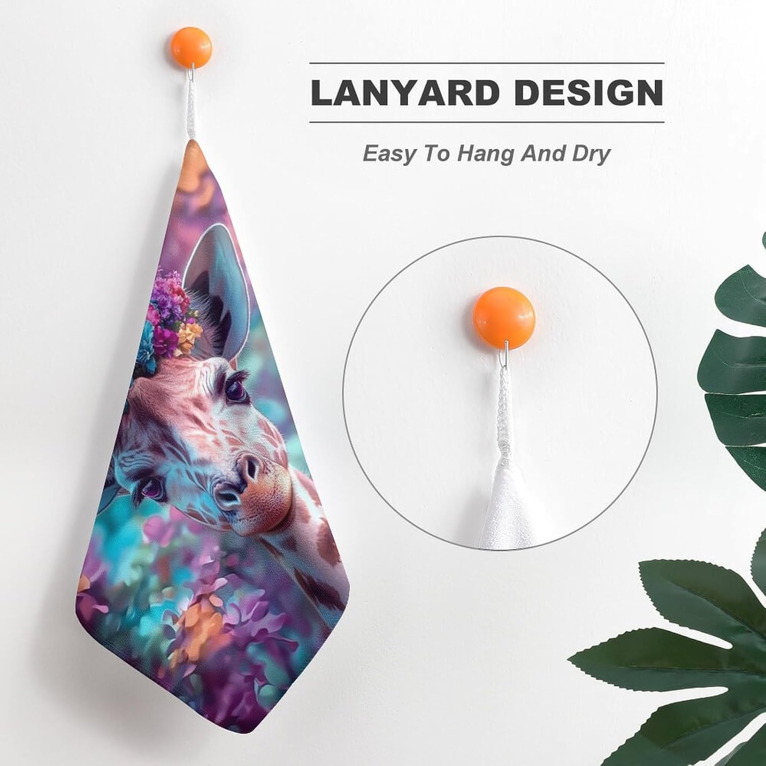 Giraffe Towel Hand Towels Decorative Towel for Bathroom Kitchen Shower Gym 4PCS