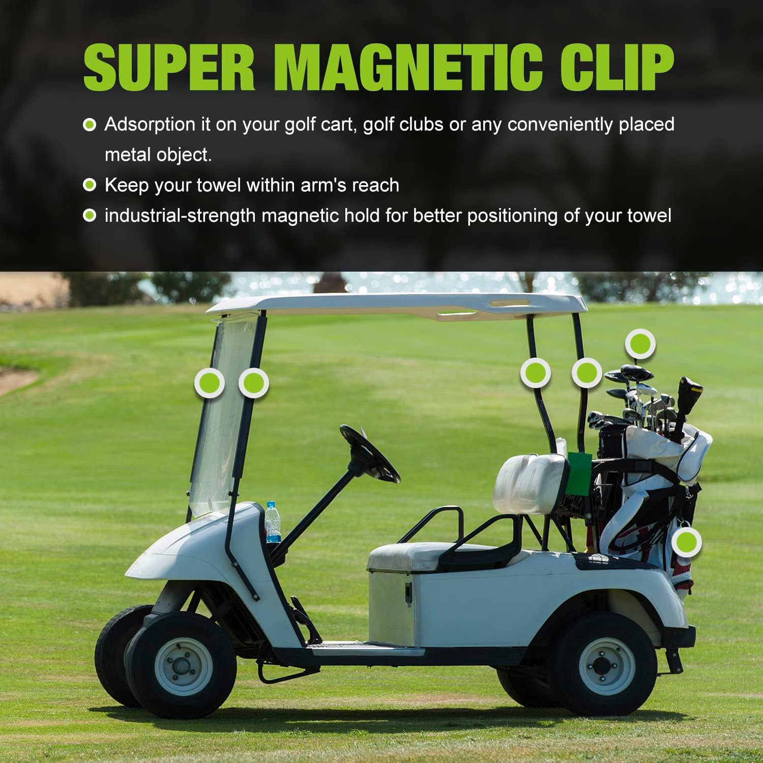 Magnetic Clip for Golf Towel, Magnetic Golf Towel Clip for Golf Cart, Clubs, Golf Hub, Removable Industrial Magnetic Accessories - Image 3