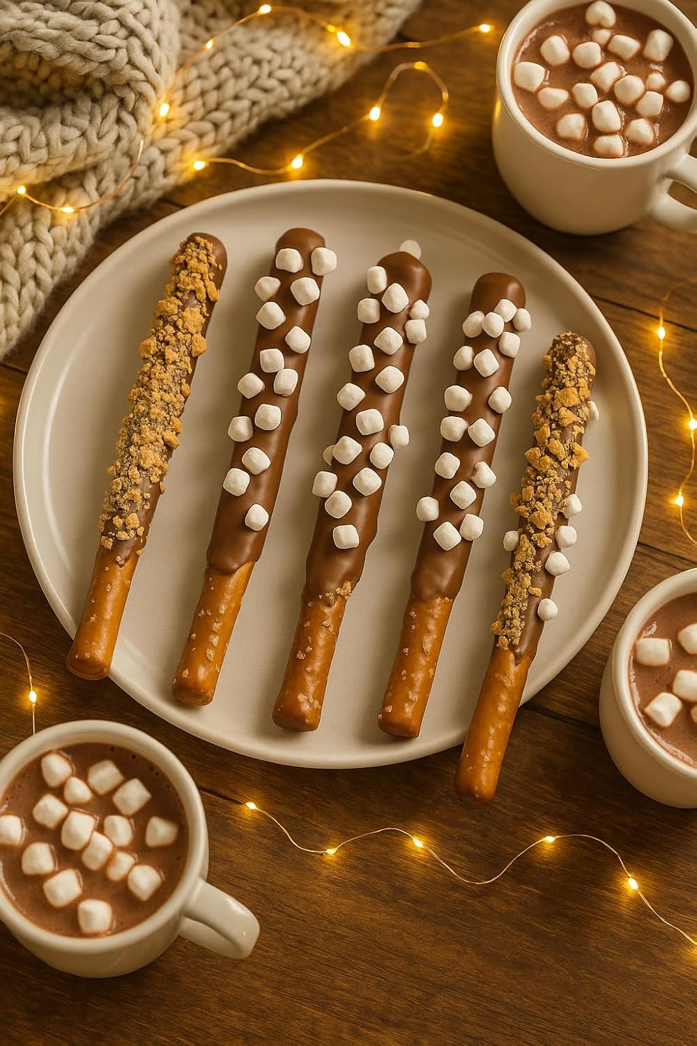 Chocolate-Covered S’mores Pretzel Rods – 16 Pack | Individually Wrapped, Made-to-Order, Crunchy Pretzels Dipped in Milk Chocolate with Mini Marshmallows & Graham Cracker Crumbs