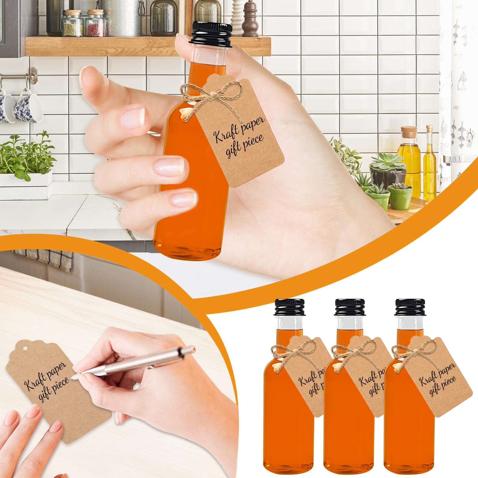 24 piccole bottiglie da riempire, 50 ml, mini flaconcini di liquore con coperchio e imbuto in plastica, piccole bottiglie shot in plastica per matrimoni e feste