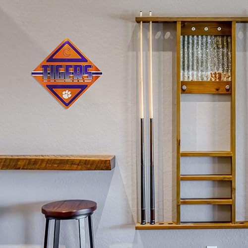 Miniatura 200 de Rico Industries NCAA - Letrero de metal estándar de 16.5 x 16.5 pulgadas, decoración del hogar, dormitorio, oficina, cueva de hombre