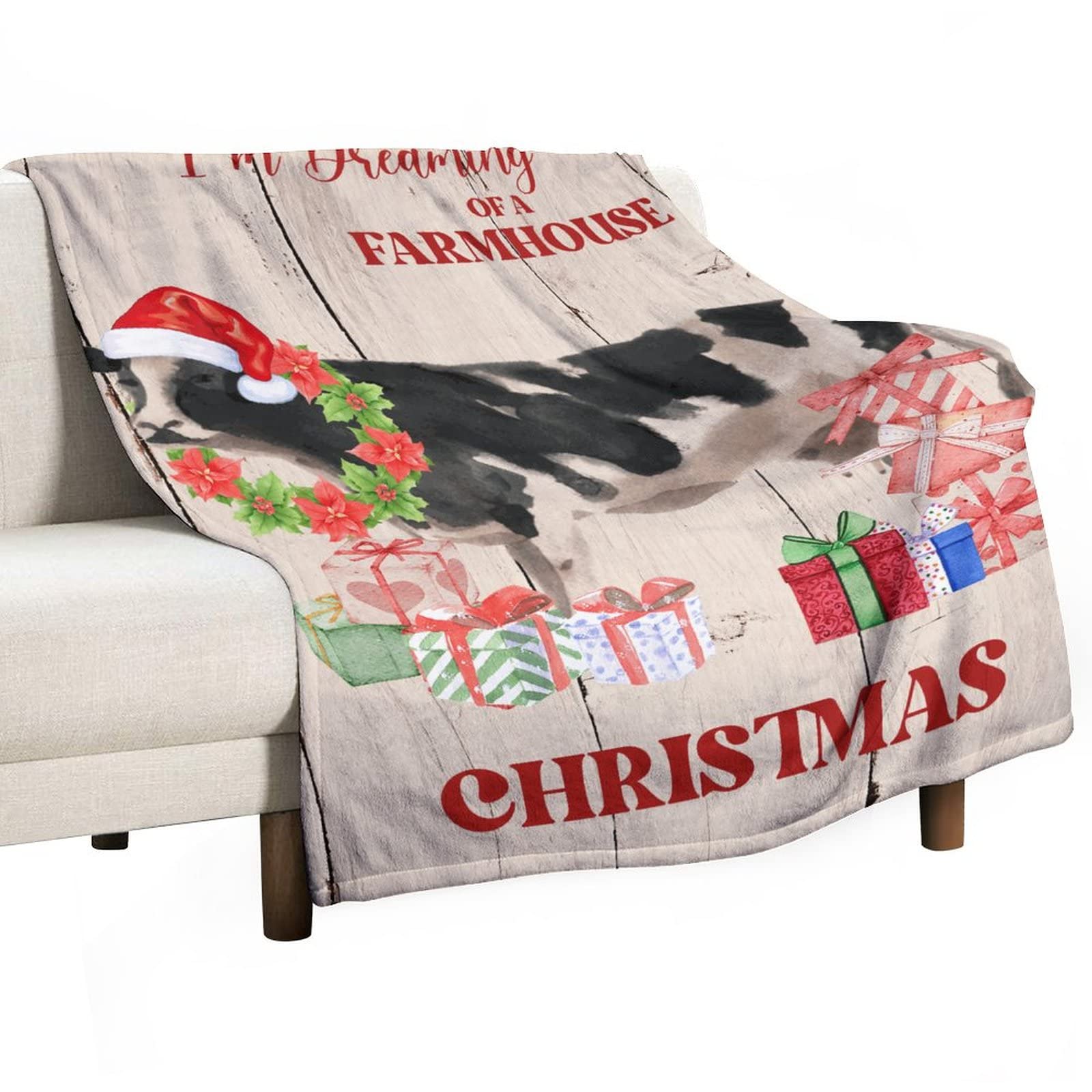 Couverture de Noël chaude et douce pour cocooning au salon