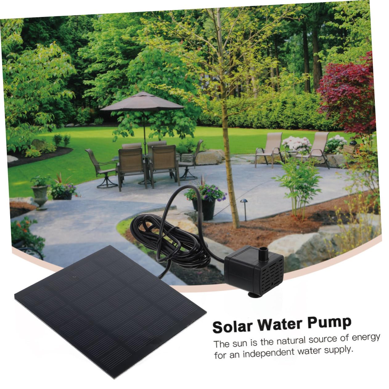Pompa Solare per Fontana Galleggiante da Giardino 200l/h Nero | Plastica, Altezza Massima 70cm, 6 Ugelli per Diversi Getti, per Vasca e Laghetto
