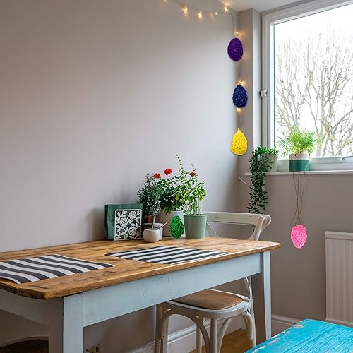 Miniatura 7 de SEWACC 5 bolas de mimbre de ratán bolas decorativas para cuenco centro de mesa forma de huevo de Pascua bola de ratán decorativa orbes de rama