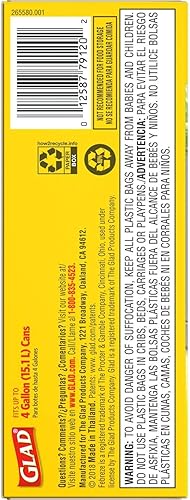 Miniatura 7 de Glad Bolsas de basura pequeñas con cordón de cocina, 4 galones, Febreze Sweet Citron & Lime, 34 unidades