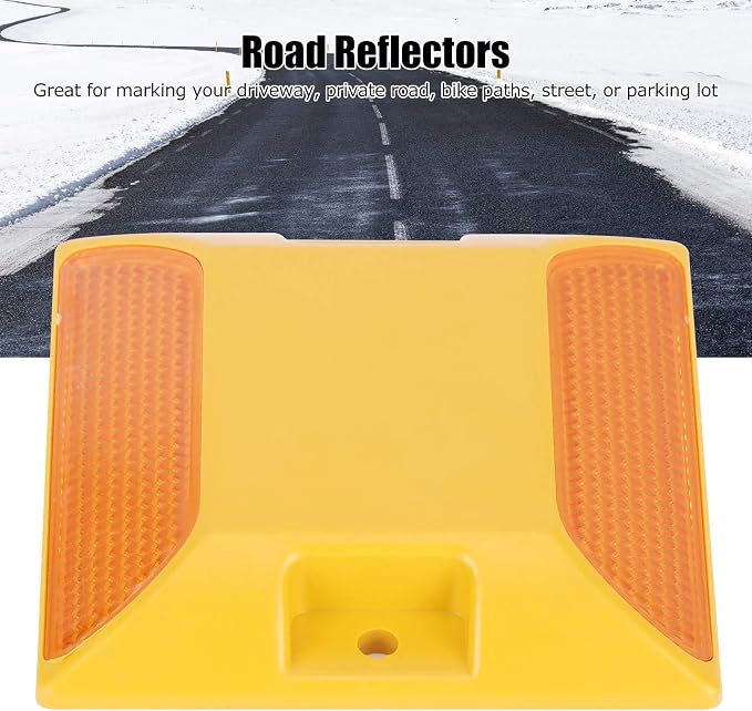 6 reflectores plásticos para caminos y entradas de 3.7x3.7x0.8in miniatura 7