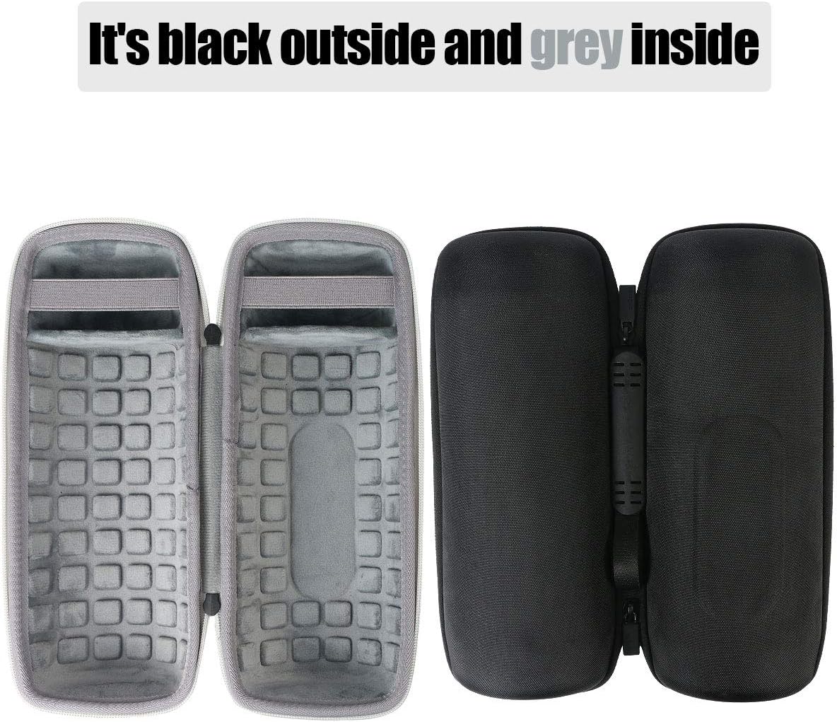co2CREA Hard Travel Case for Replacement for JBL Charge 4 /Replacement for JBL Charge 5 Waterproof Bluetooth Speaker (Ouside Black and Inside Grey) - Image 3