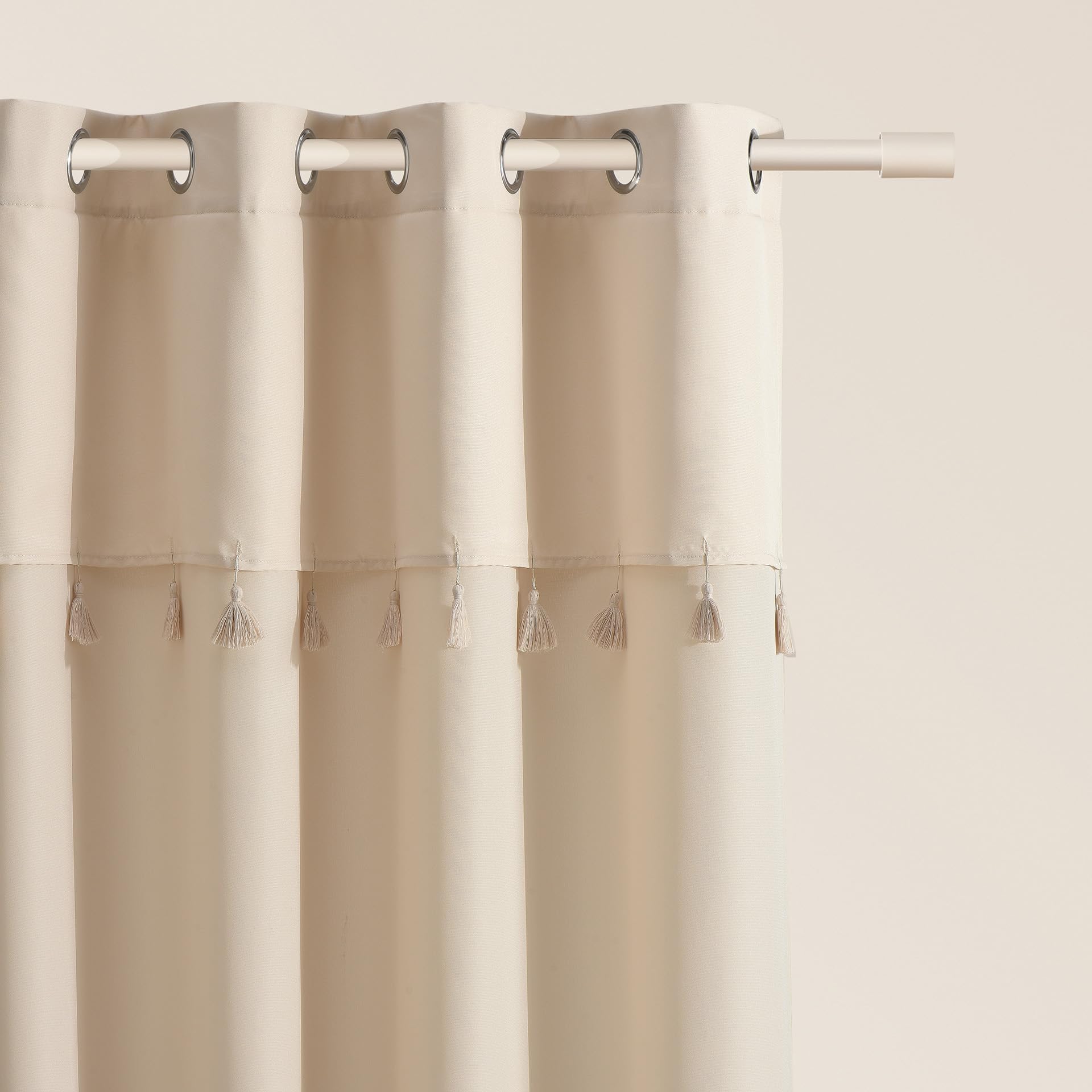 ROOM99 Astoria Curtain with Ruffle Tape, 140 x 280 cm, Width x Height Sliding Curtains, Modern Curtain, Living Room, Bedroom