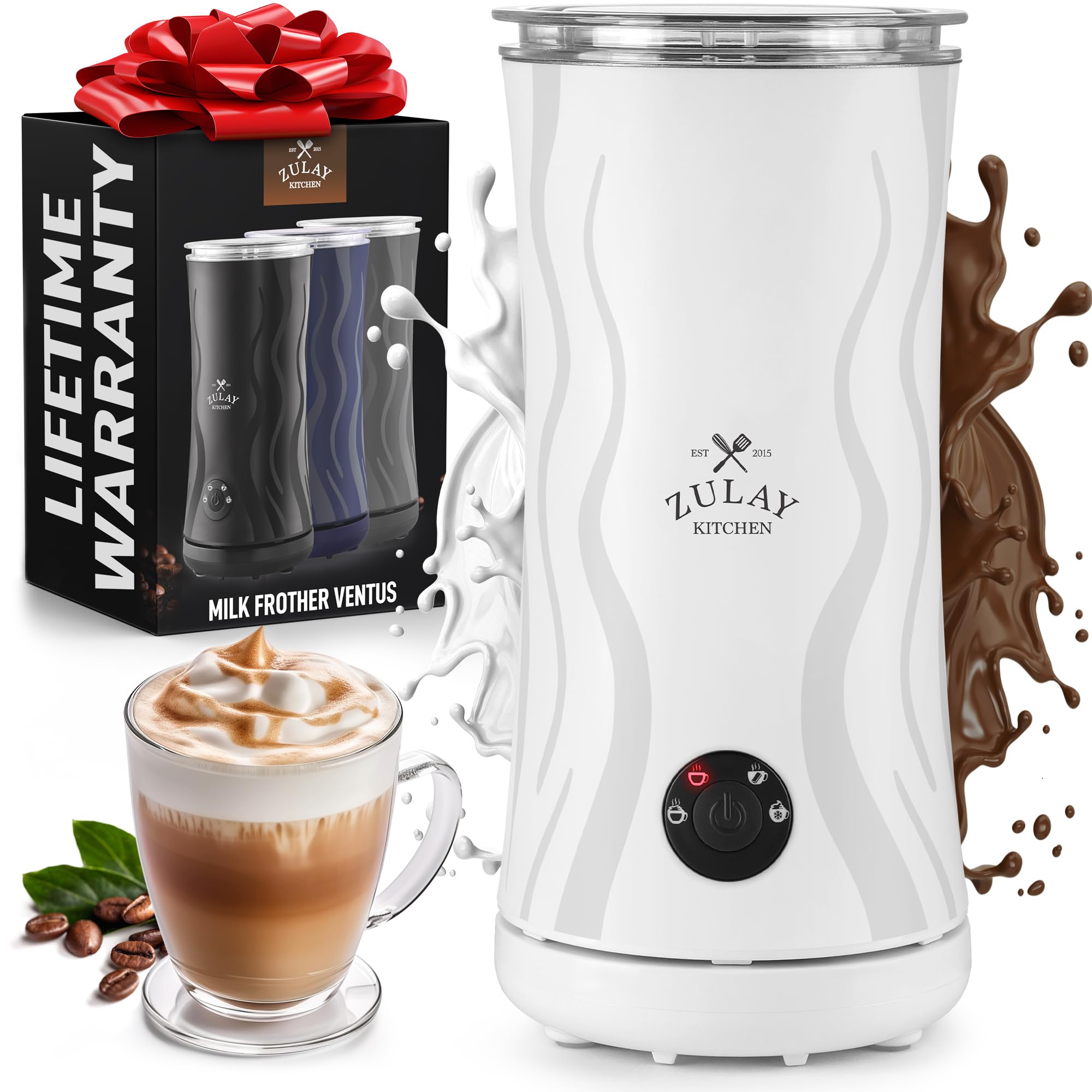 m i l k さま専用 Amazon.com: Zulay 4-in-1 Milk Frother and Steamer - Automatic Hot