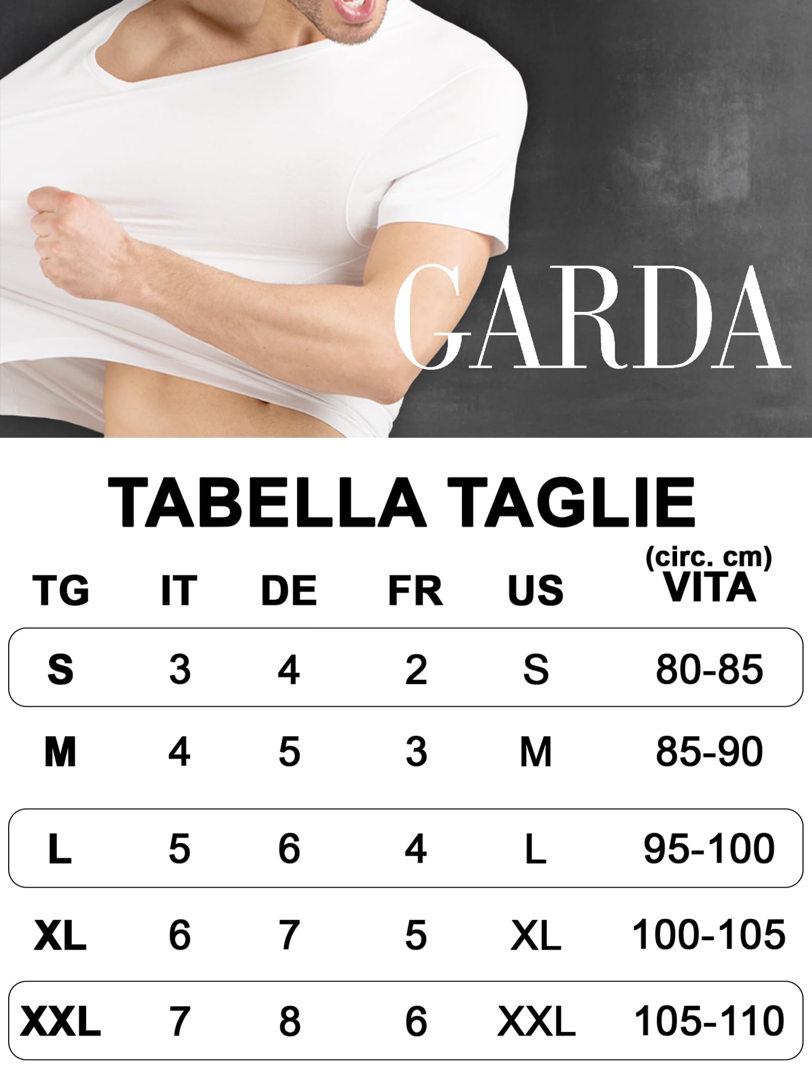 GARDA - 6 Slip Tanga Uomo 100% Filo di Scozia Art.0950