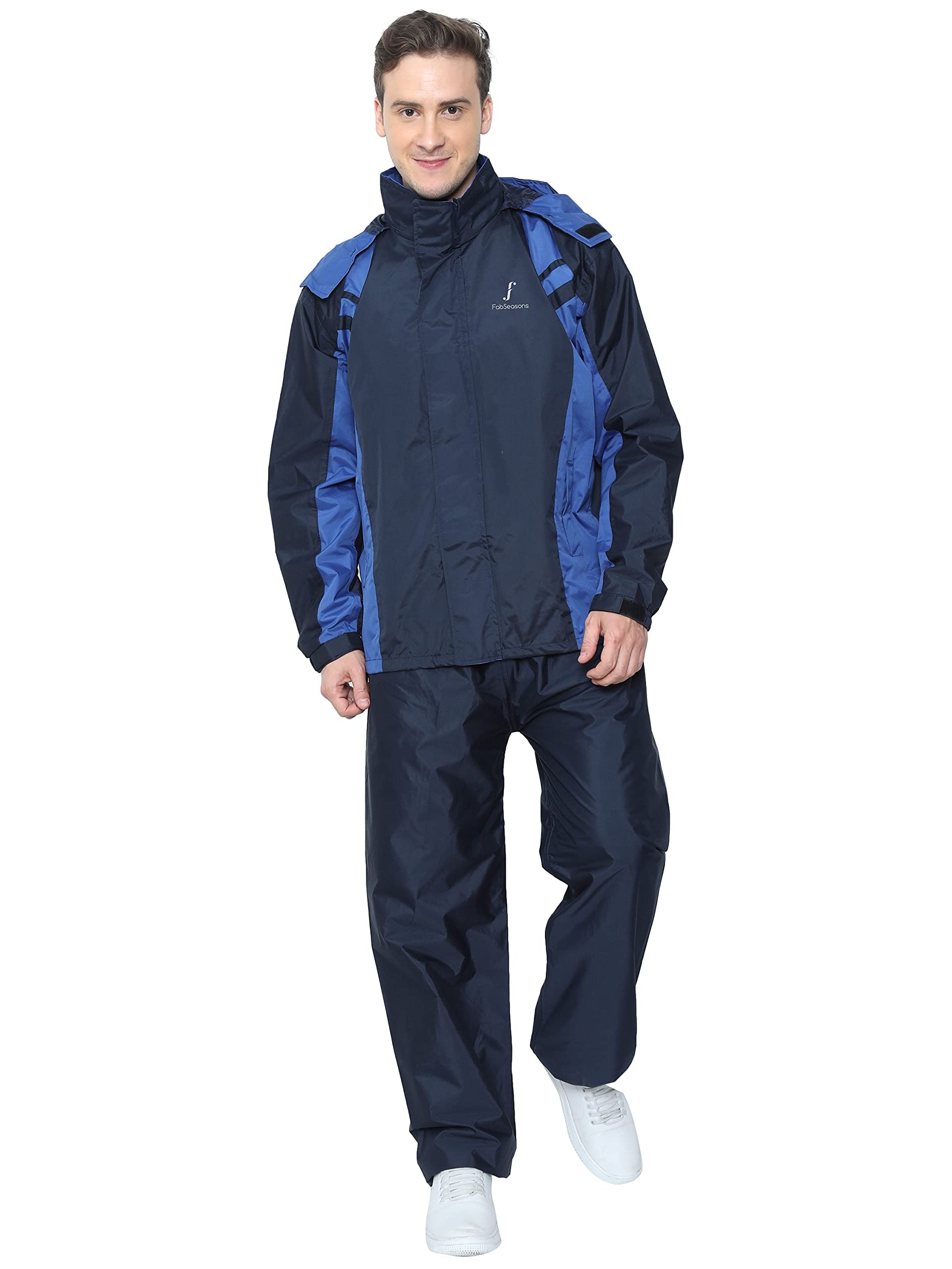 fabseasons Lightweight Waterproof Raincoat set of Top & Bottom for Men's, with hood & Reflector at back-picture-29