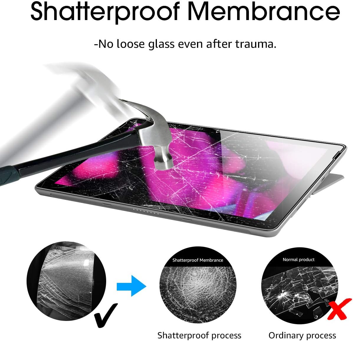 Surface Go Screen Protector (2 Pack),Tempered Glass Screen Protector for Microsoft Surface Go 2018 Released [Clear and Anti Blue] [Installation Wings][ Scratch-Resistant]