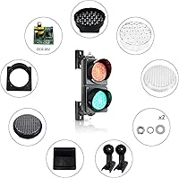 Vista 6 de BBMI Luz de tráfico de 3.937 in (4 pulgadas), DC9-36V señal de parada y marcha rojo/verde, carcasa de PC, impermeable, IP65, luz de advertencia