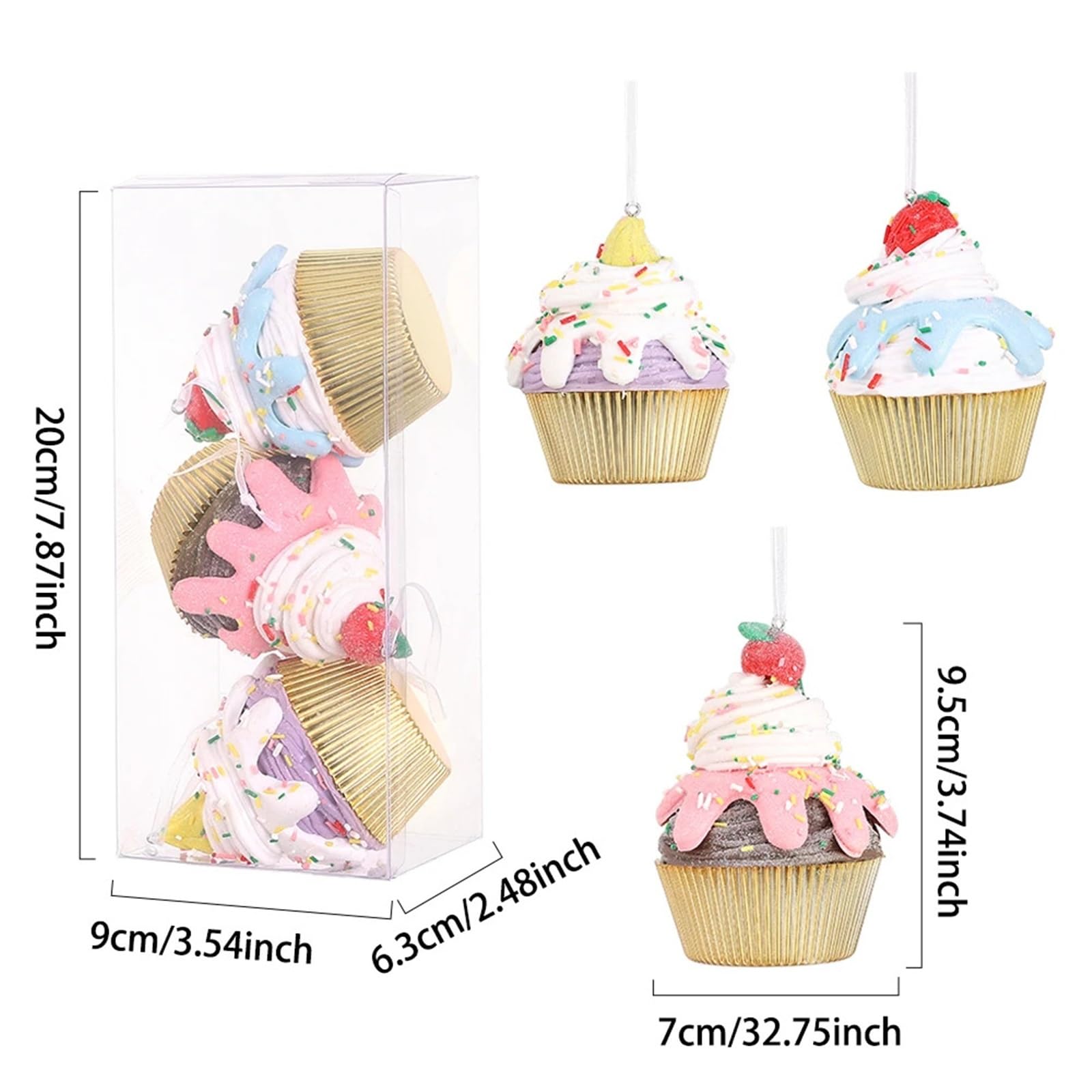 3 uds decoración de Pastel Navidad Rosa Azul púrpura hogar árbol Adornos Colgantes Año Nuevo para Navidad Invierno Fiesta DecoracióN