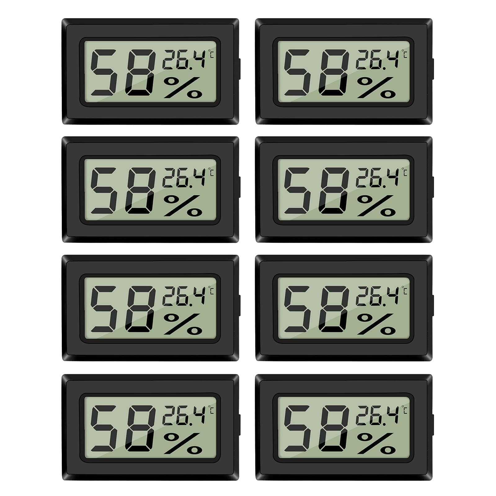 EEEKit Pack de 8 Mini Termómetros Higrómetros Digitales, Monitor de Humedad y Temperatura Ambiente Interior para el Hogar, Celsius
