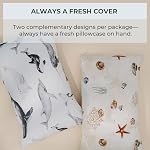 Pobibaby - 2 Pack Premium Toddler Pillowcase - Ultra Soft Jersey Knit - Crib Pillow, Kids Pillow, Travel Pillow Case Cover (Seaside)