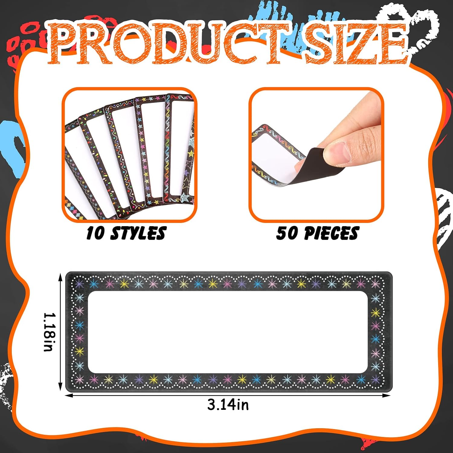 Estune 50 Pcs Magnetic Dry Erase Labels Reusable Name Tags Kids, Dot image 2