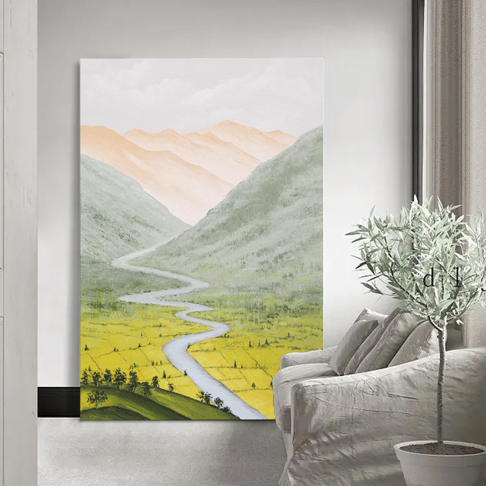 Peinture à l'huile peinte à la main tableau Morandi art mural salon
