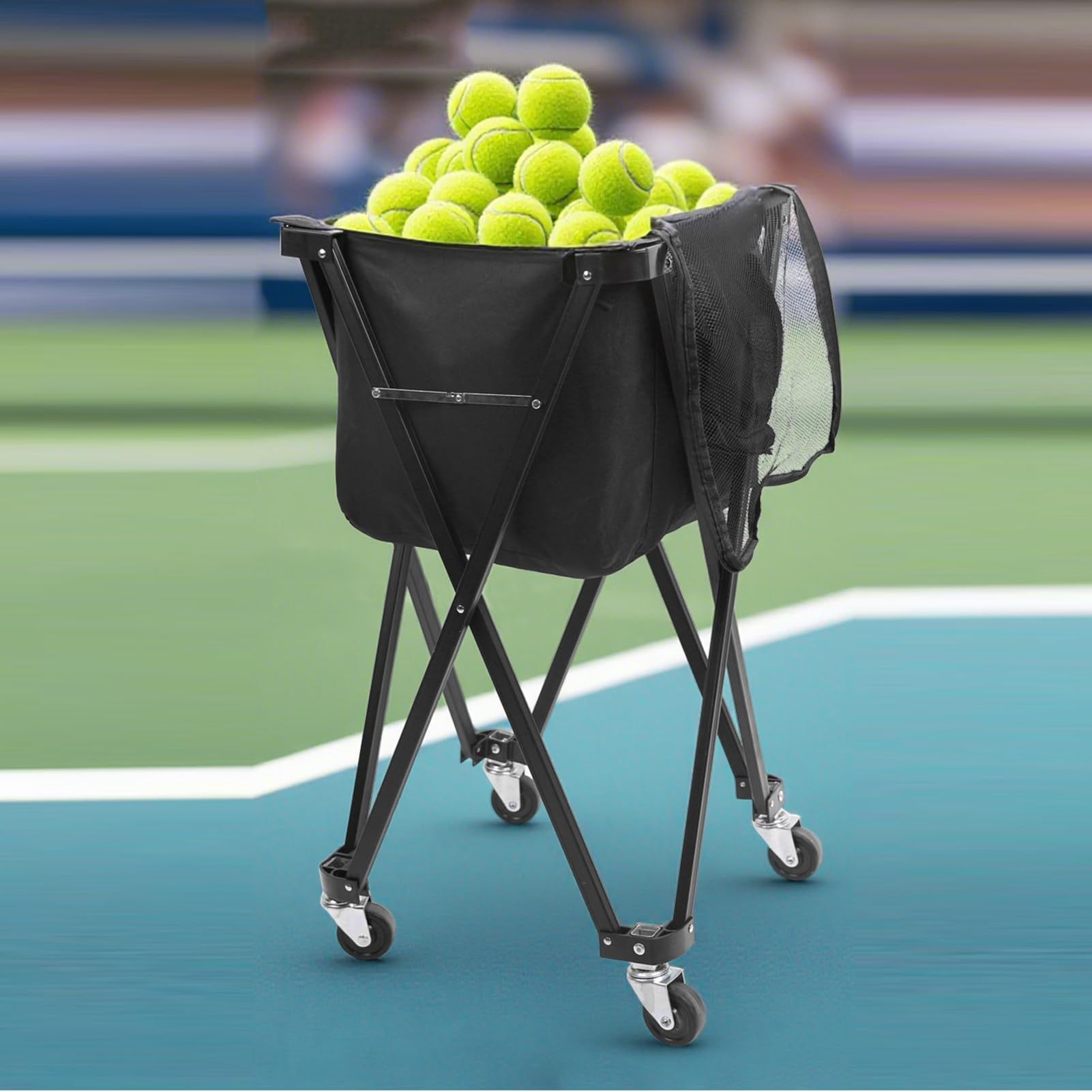 Genérico Carro Plegable For Tolva De Pelotas Tenis con Bolsa Extraíble For